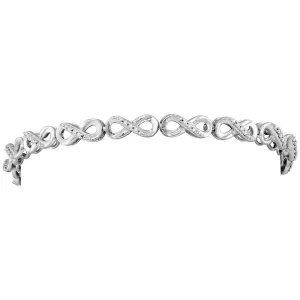 10K White Gold Diamond Infinity Fashion Bracelet 1/4 Cttw