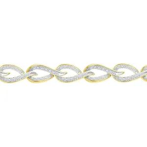 10K Yellow Gold Diamond Fashion Link Bracelet 3/4 Cttw