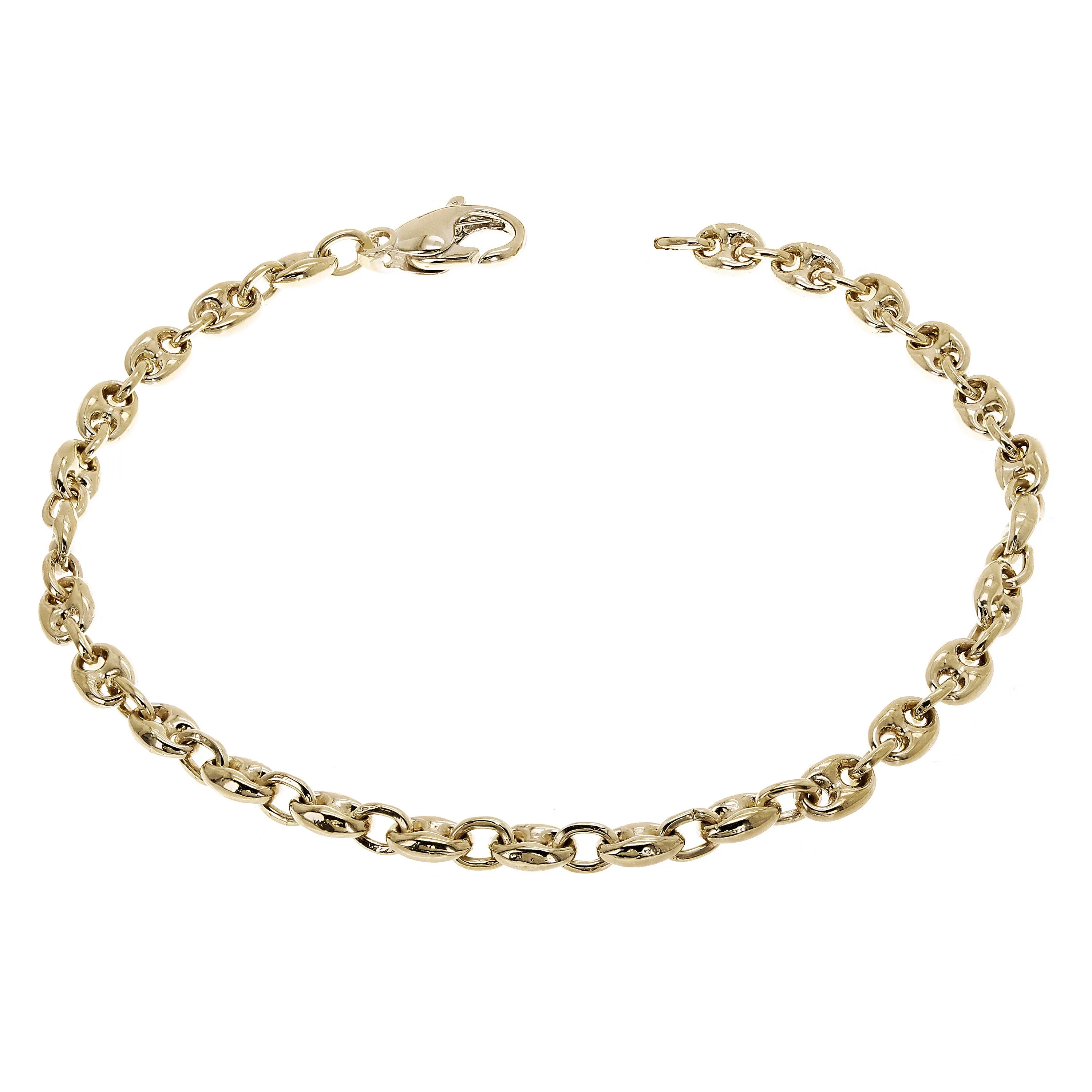 10k Yellow White or Rose Gold Handmade Fashion Gucci Mariner Link Bracelet 4.9mm