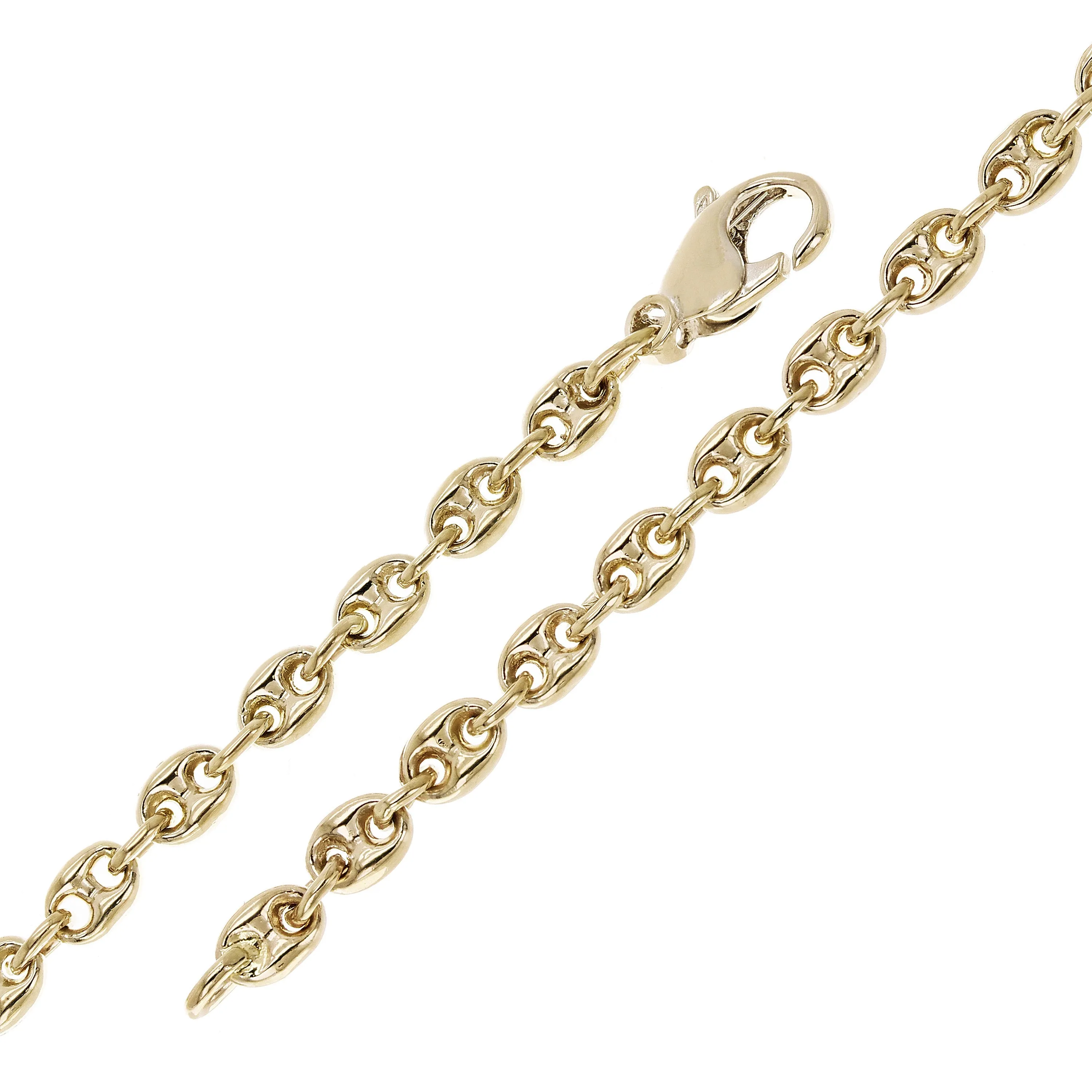 10k Yellow White or Rose Gold Handmade Fashion Gucci Mariner Link Bracelet 4.9mm