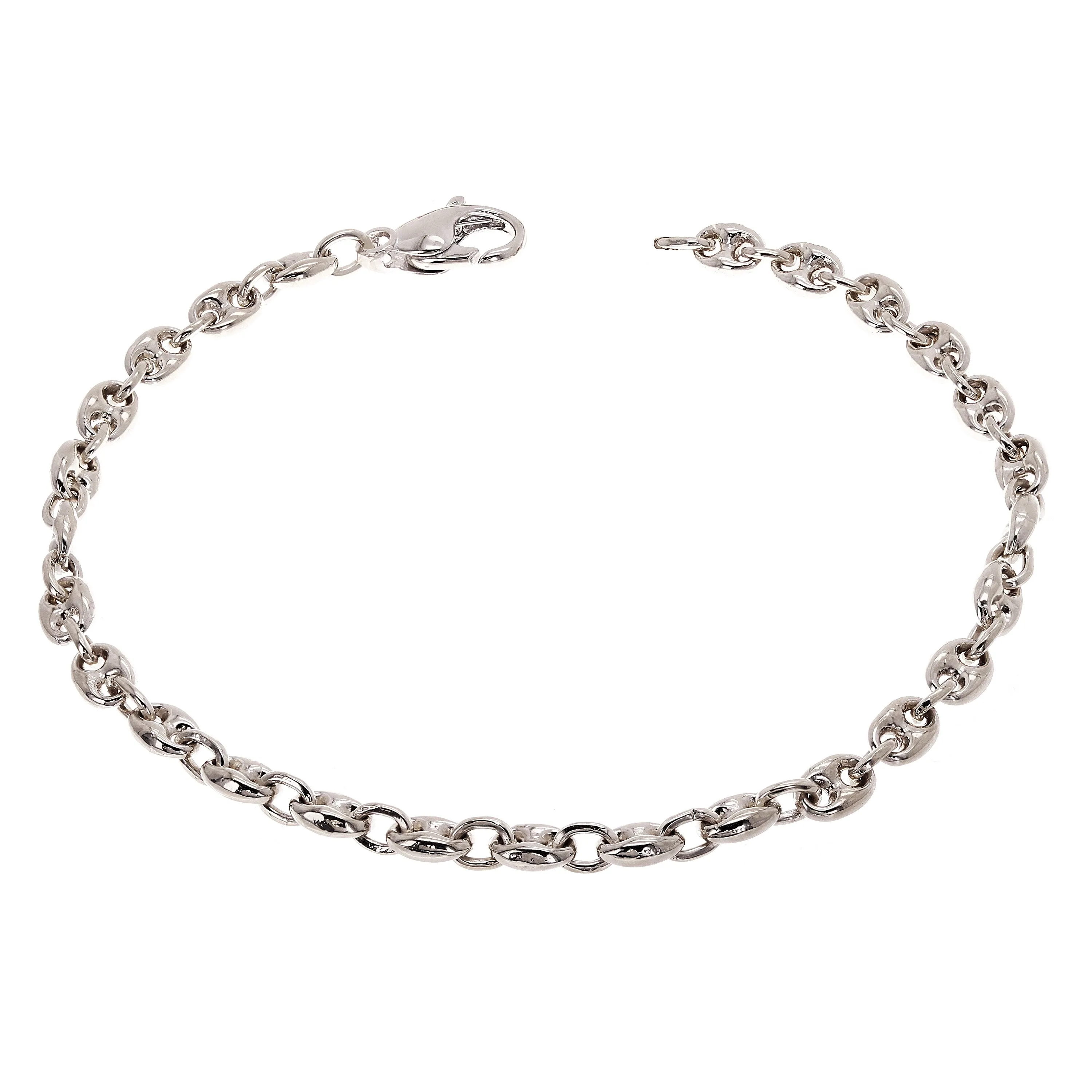 10k Yellow White or Rose Gold Handmade Fashion Gucci Mariner Link Bracelet 4.9mm