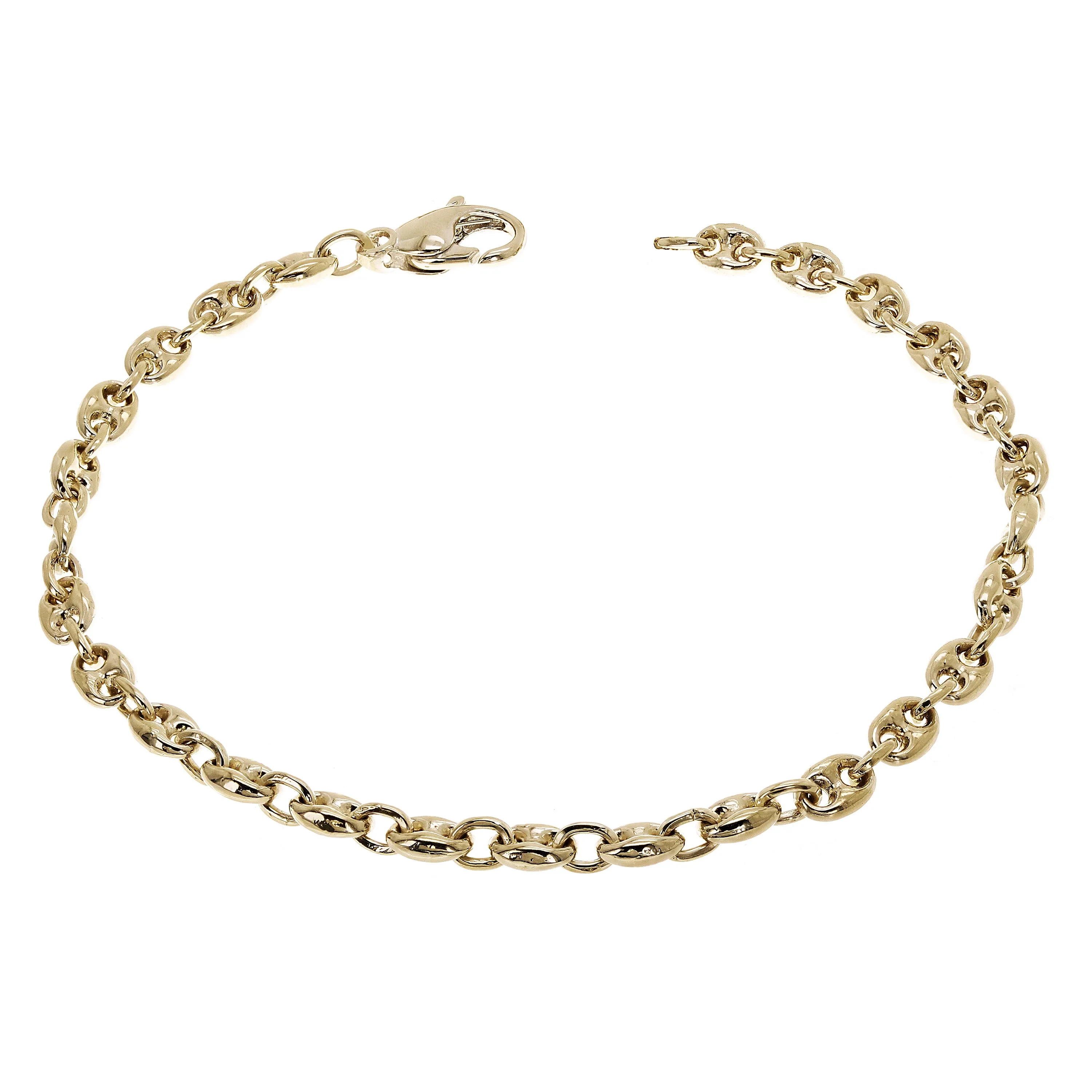 10k Yellow White or Rose Gold Handmade Fashion Gucci Mariner Link Bracelet 4.9mm