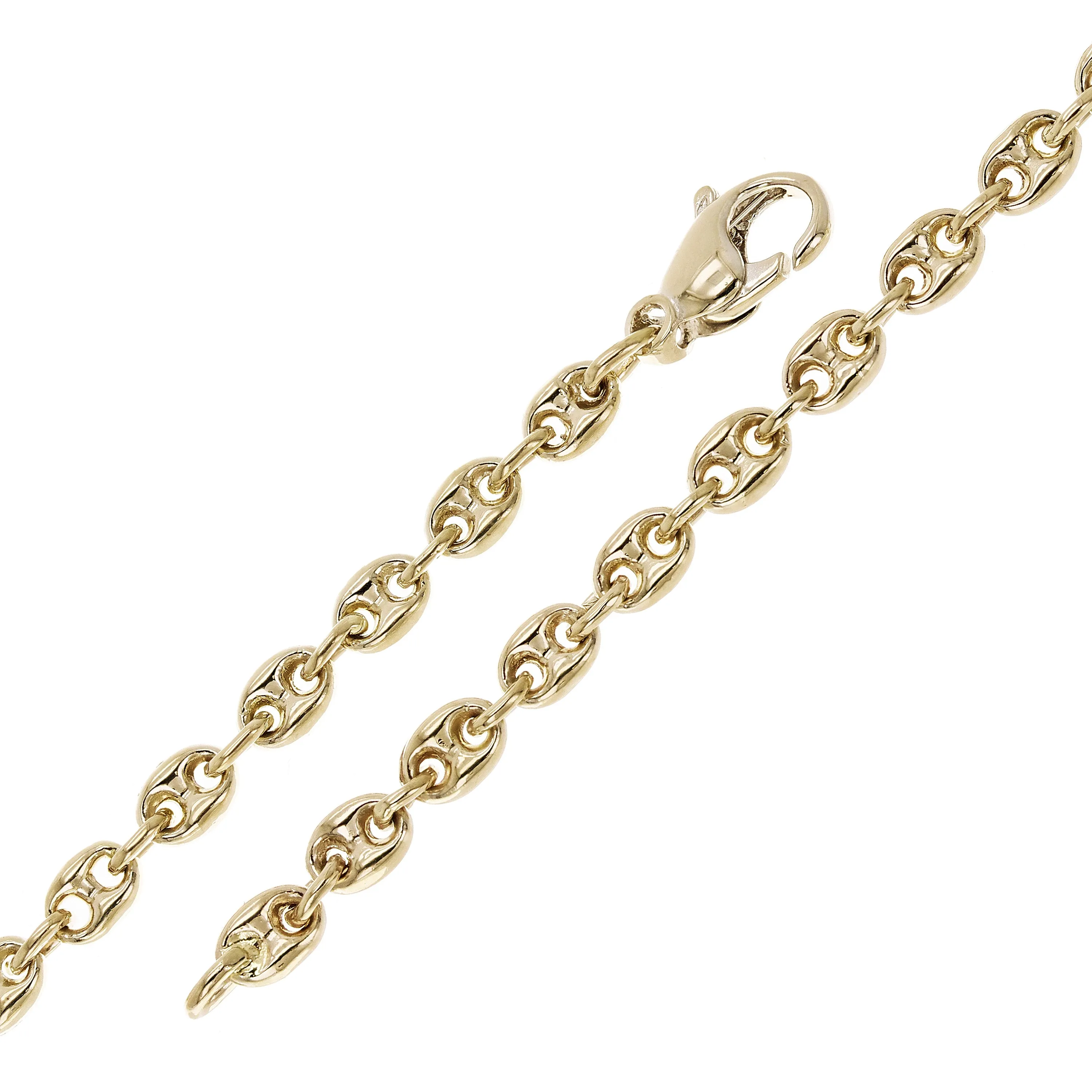 10k Yellow White or Rose Gold Handmade Fashion Gucci Mariner Link Bracelet 4.9mm