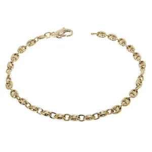 10k Yellow White or Rose Gold Handmade Fashion Gucci Mariner Link Bracelet 4.9mm