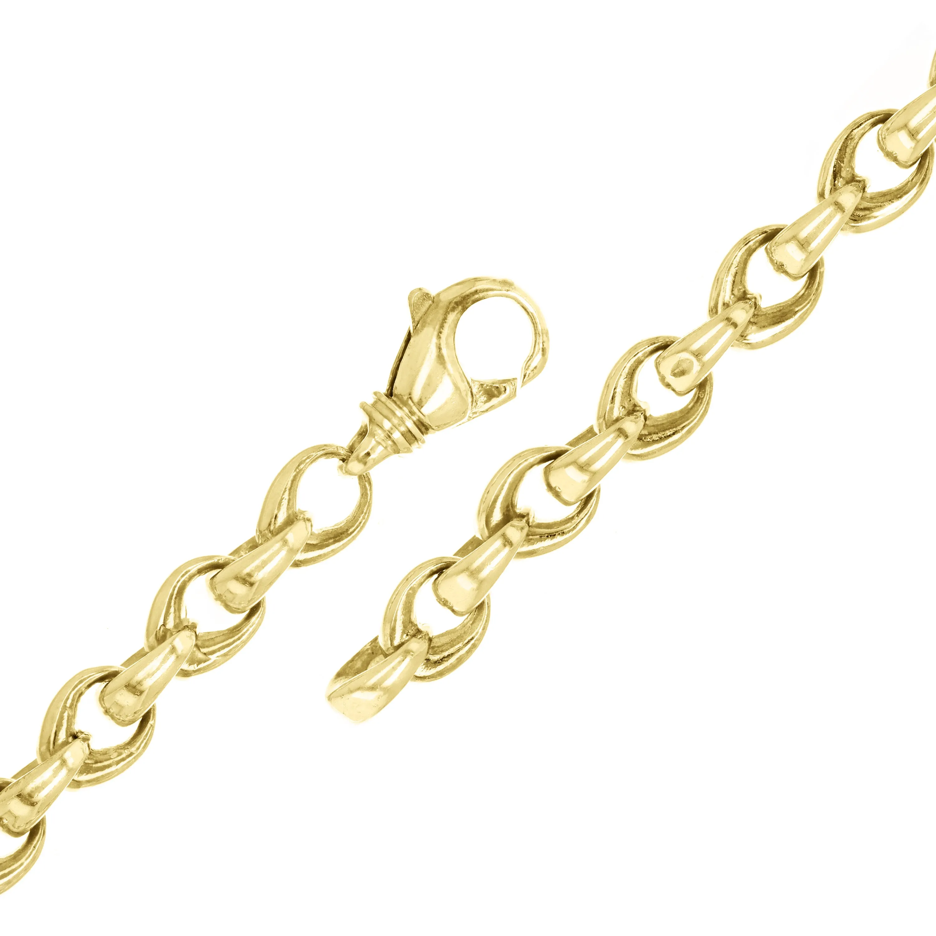 10k Yellow White or Rose Gold Handmade Fashion Link Bracelet 7" - 9" 8.4mm