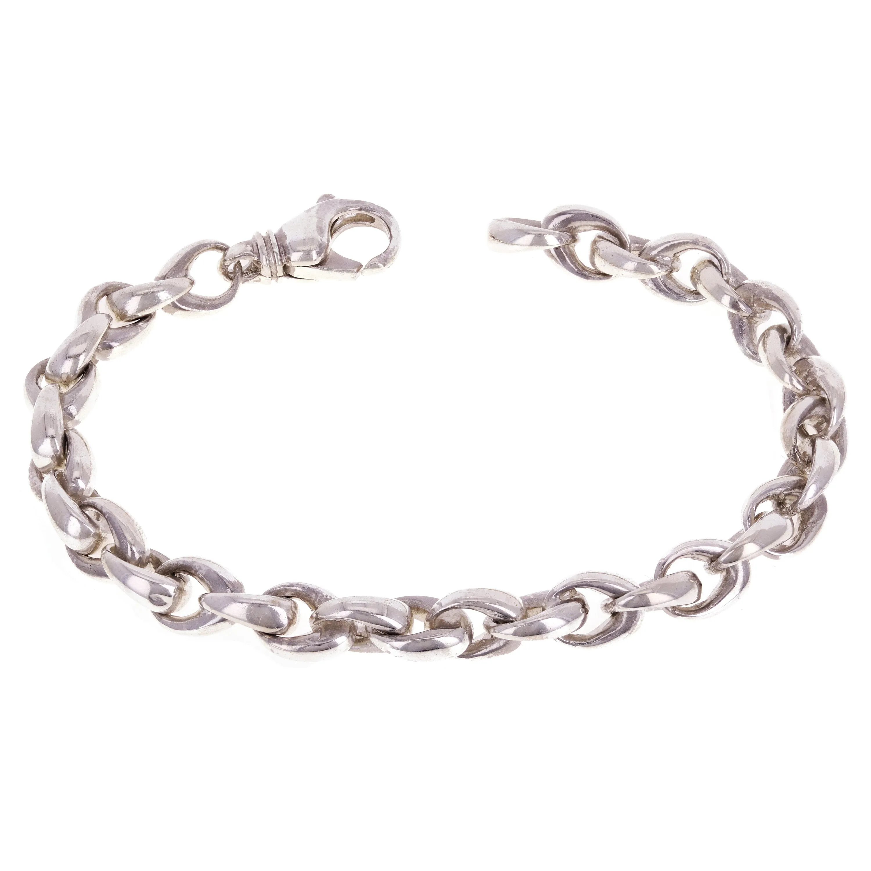 10k Yellow White or Rose Gold Handmade Fashion Link Bracelet 7" - 9" 8.4mm