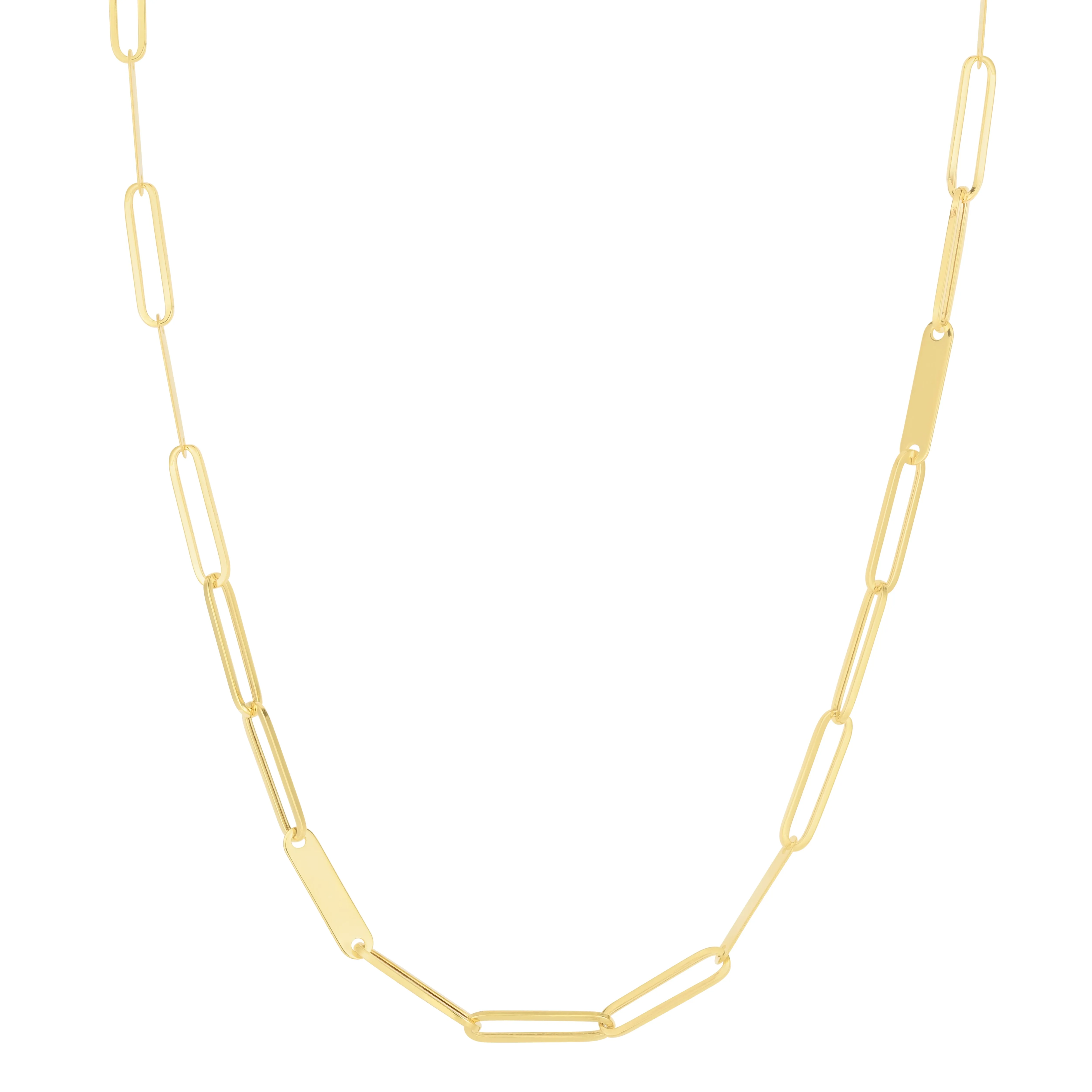 14K Paperclip Bar Fashion Chain Bracelet