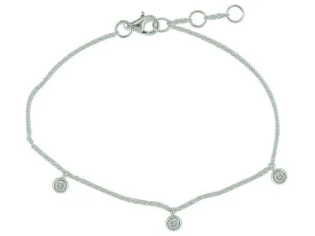 14K Yellow Gold 3 Stone Diamond Bracelet