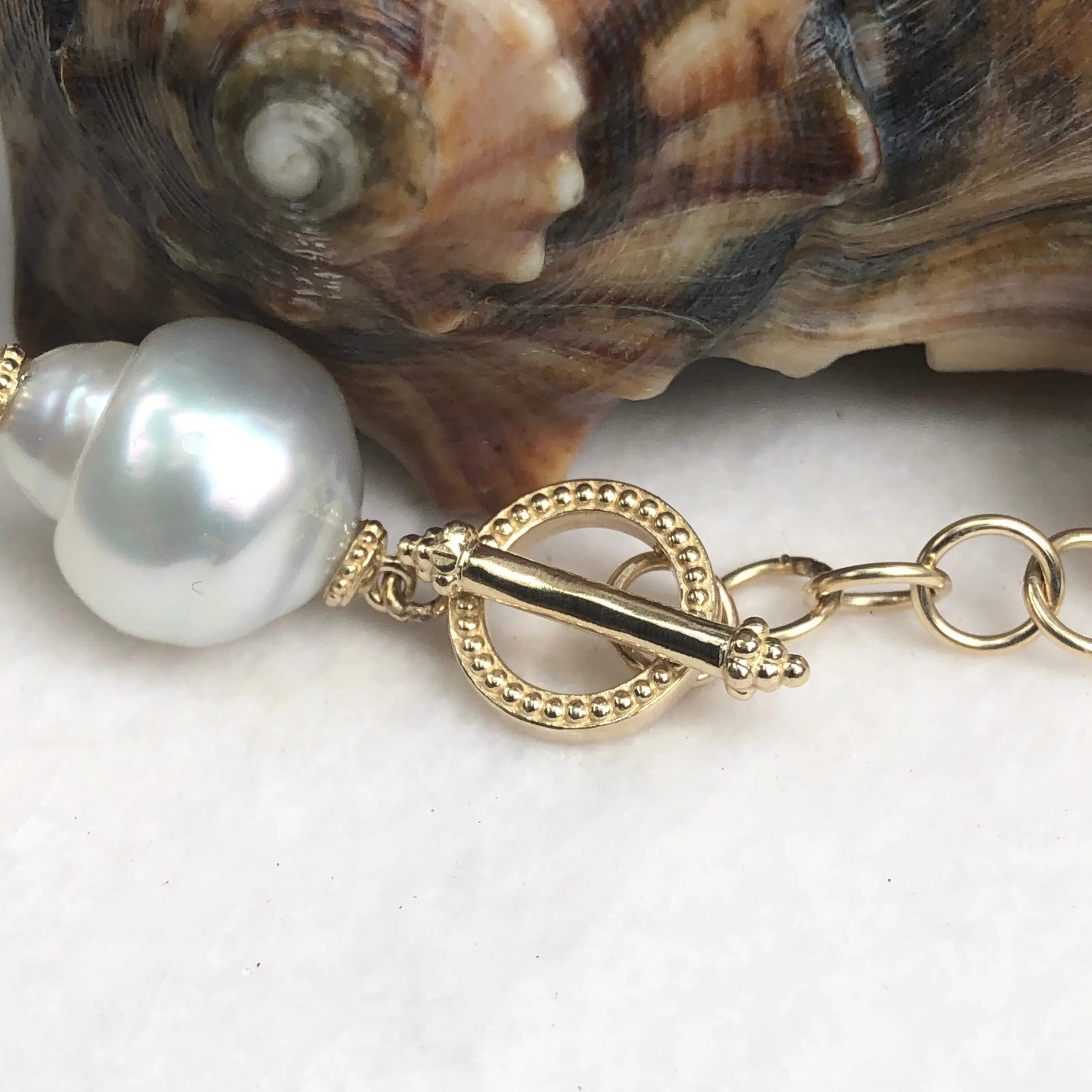 14KT Yellow Gold   Paspaley South Sea Pearl Spacers Bracelet 7"