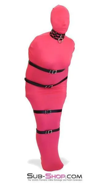 1728A      1" Buckling Bondage Strap, Black Leather - 5 Sizes!