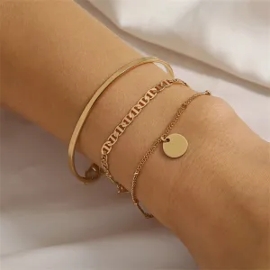 18K Gold-Plated & Sequin Charm Bracelet Set