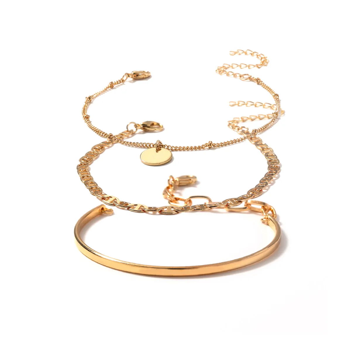 18K Gold-Plated & Sequin Charm Bracelet Set