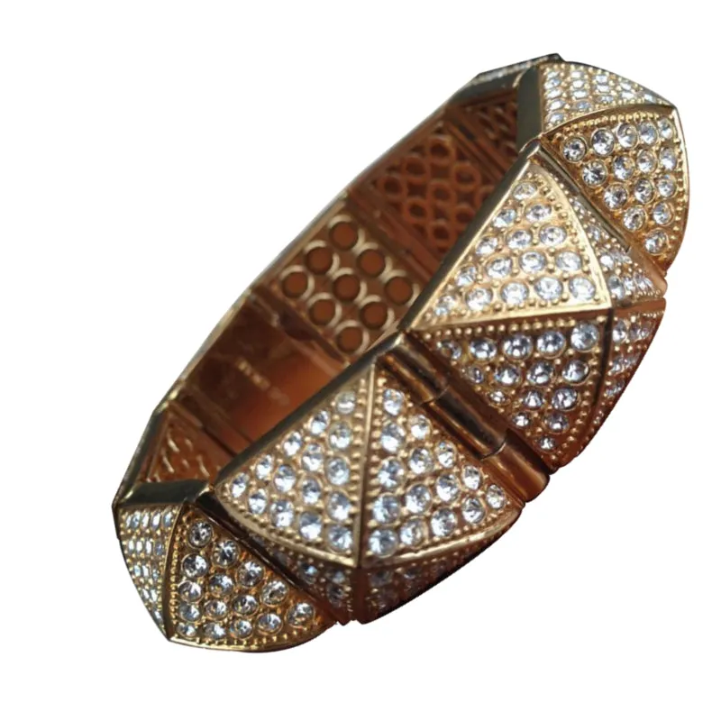 18K Gold Plated Bracelet with Pyramid Shaped CZs