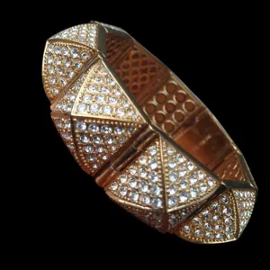18K Gold Plated Bracelet with Pyramid Shaped CZs