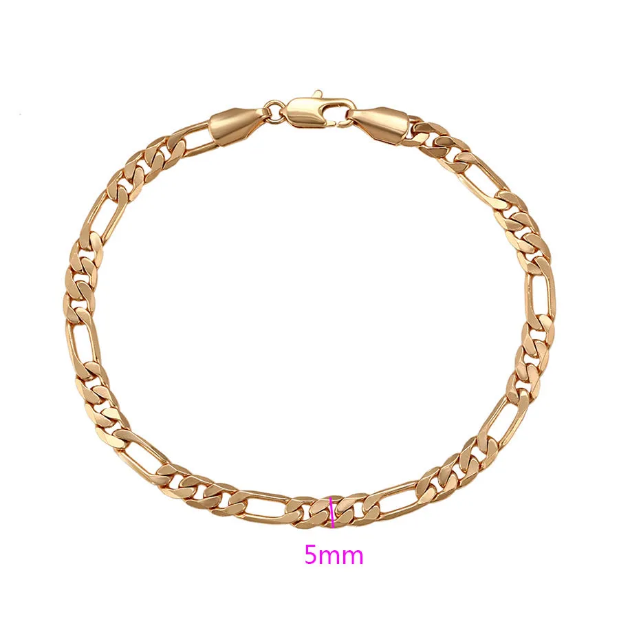 18K Gold Plated Figaro Chain Bracelet
