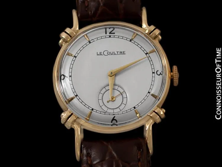 1944 Jaeger-LeCoultre Vintage Mens Midsize Watch, Beautiful Case - 14K Gold