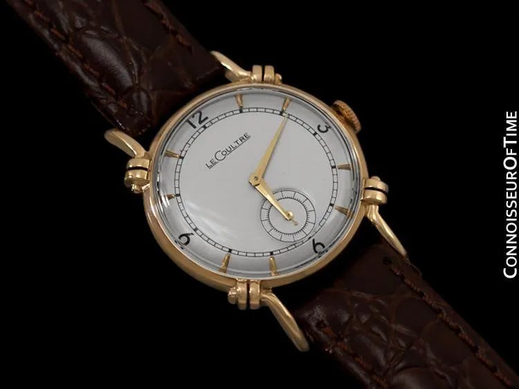 1944 Jaeger-LeCoultre Vintage Mens Midsize Watch, Beautiful Case - 14K Gold