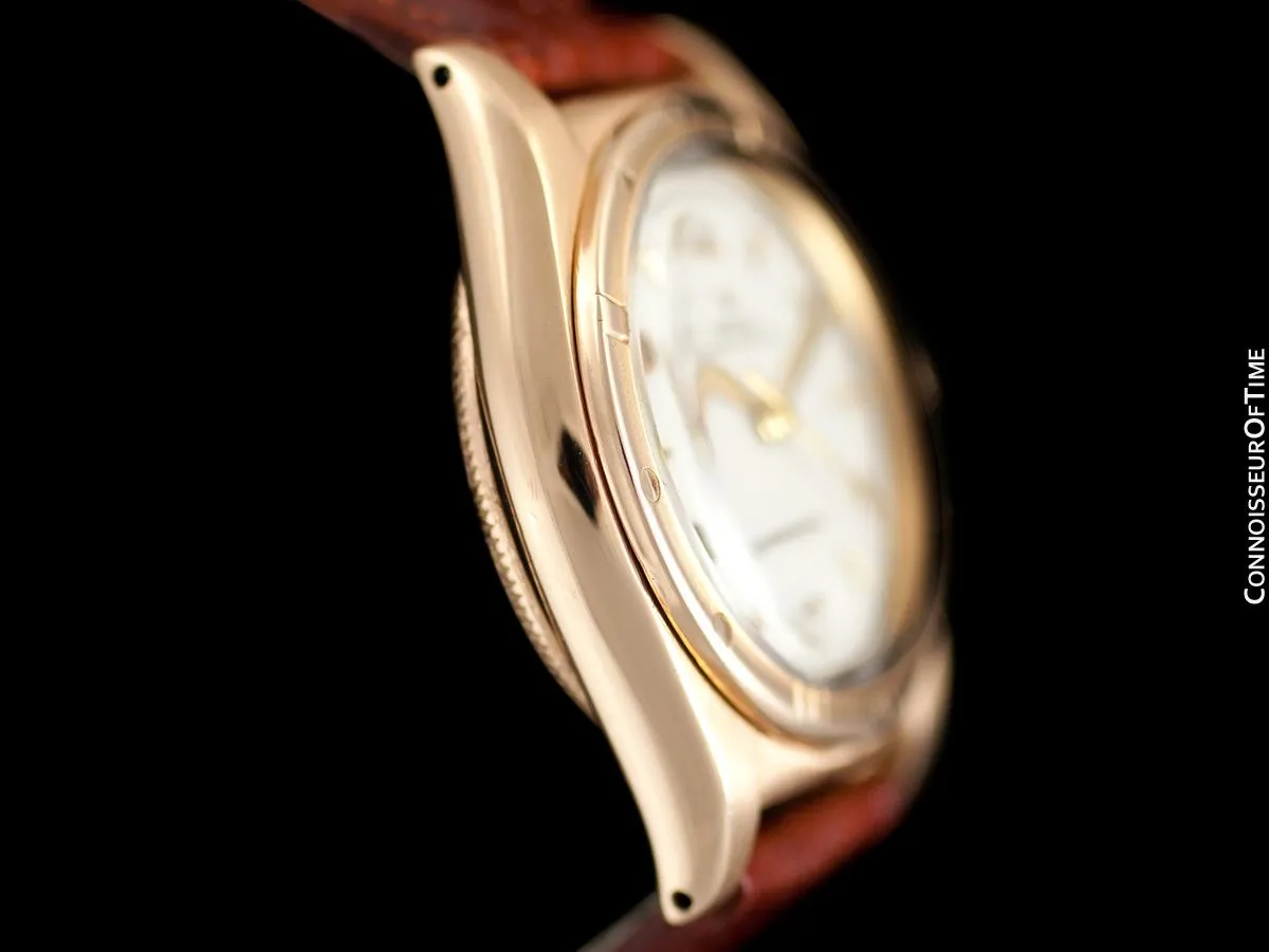 1946 Rolex Vintage Mens Ref. 3372 "Luxury Model" Bubbleback Watch - 14K Rose Gold