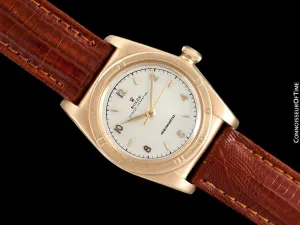 1946 Rolex Vintage Mens Ref. 3372 "Luxury Model" Bubbleback Watch - 14K Rose Gold