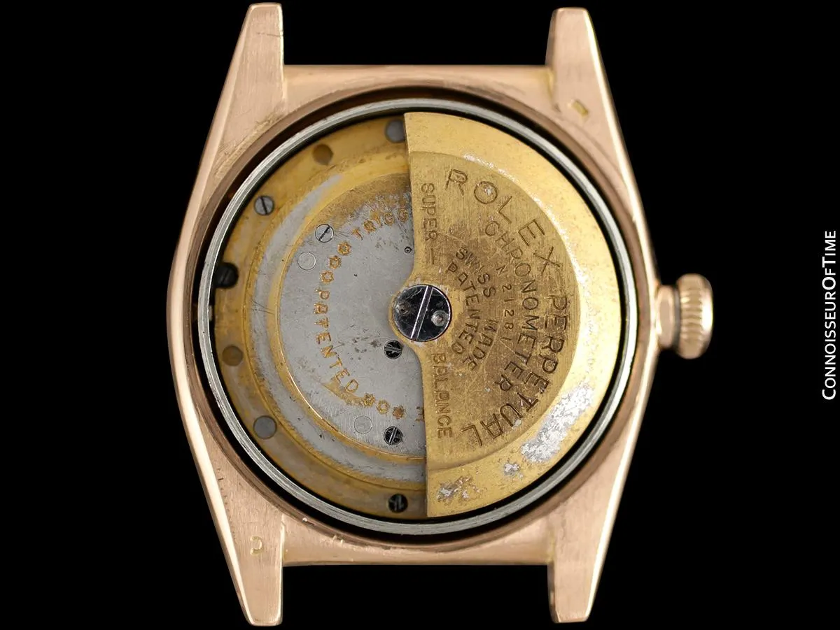 1946 Rolex Vintage Mens Ref. 3372 "Luxury Model" Bubbleback Watch - 14K Rose Gold