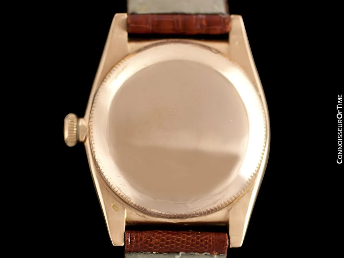 1946 Rolex Vintage Mens Ref. 3372 "Luxury Model" Bubbleback Watch - 14K Rose Gold