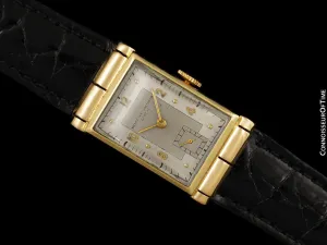 1946 Vacheron & Constantin Mens Vintage Rectangular Watch with Hooded Lugs - 14K Gold