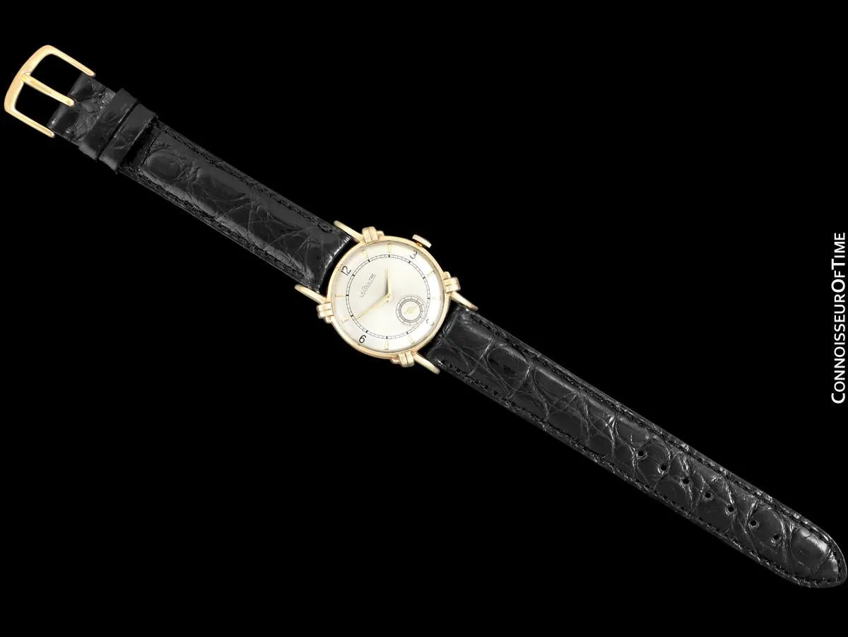 1947 Jaeger-LeCoultre Vintage Mens Midsize Watch, Beautiful Case - 14K Gold