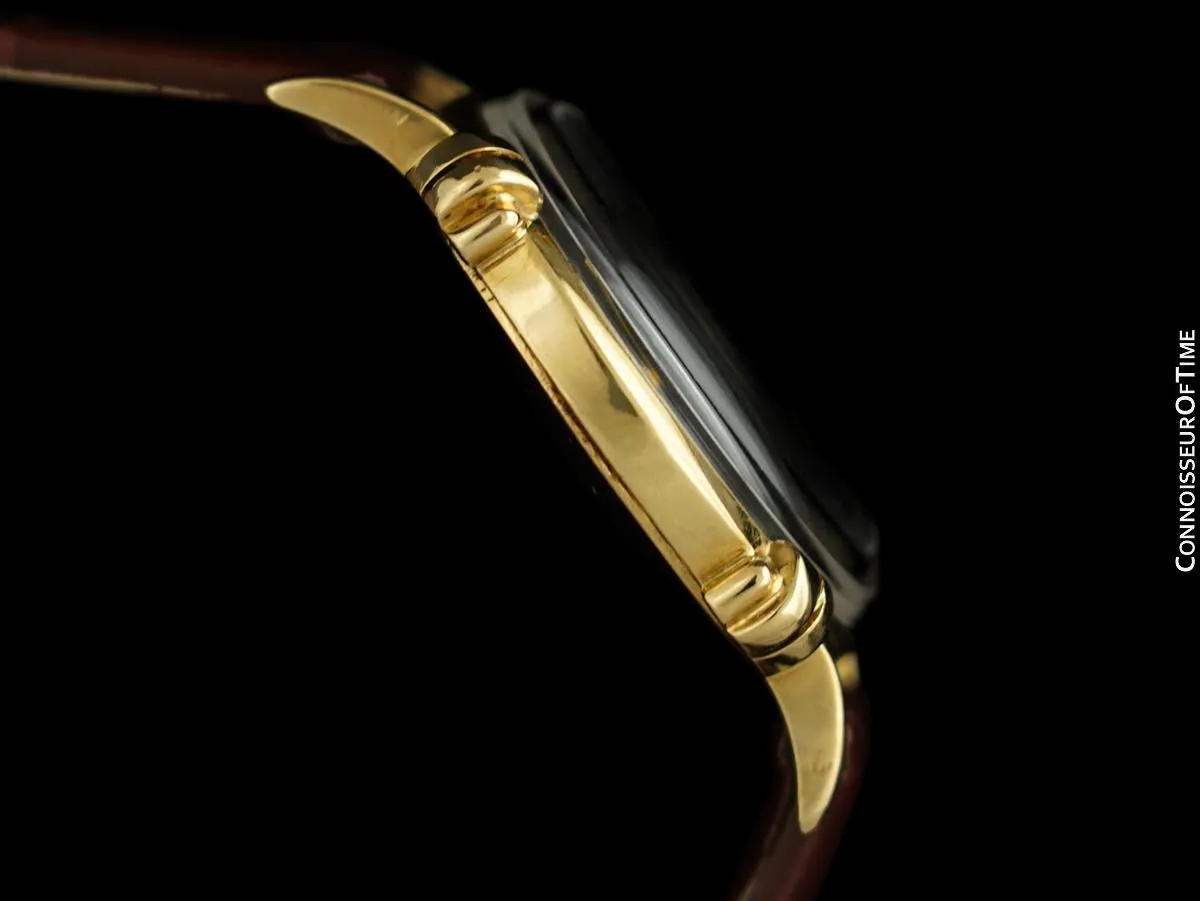 1949 Jaeger-LeCoultre Vintage Mens Midsize Watch, Beautiful Case - 14K Gold