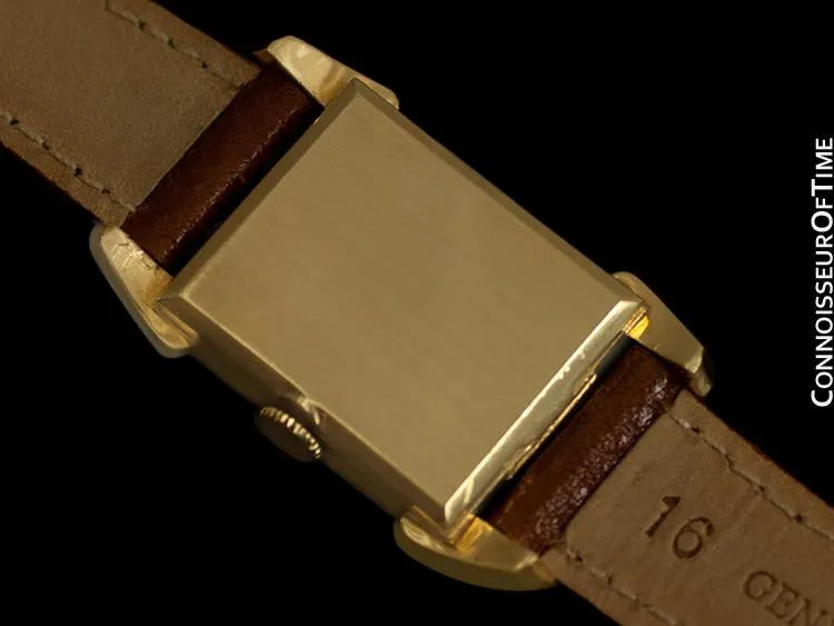 1950 Omega Vintage Mens Midsize Watch, 14K Gold - Exquisite Case