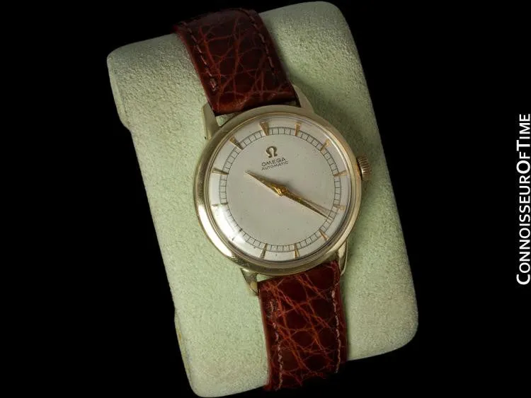 1950 Omega Vintage Mens Watch, Automatic, Waterproof - 14K Gold Filled
