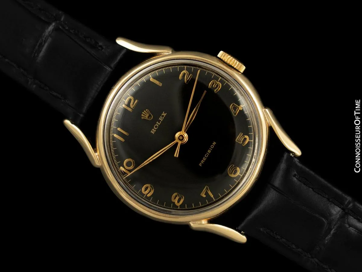 1950's Rolex Precision Vintage Mens Midsize Dress Watch - 9K Gold