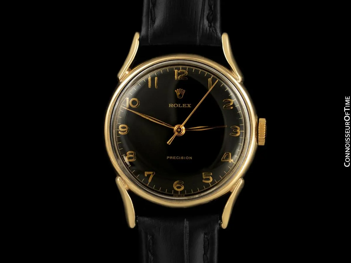 1950's Rolex Precision Vintage Mens Midsize Dress Watch - 9K Gold