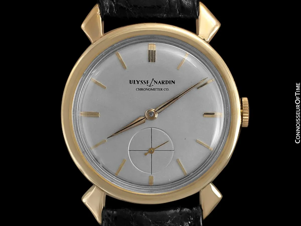 1950's Ulysse Nardin Mens Vintage Chronometer Dress Watch - 14K Gold