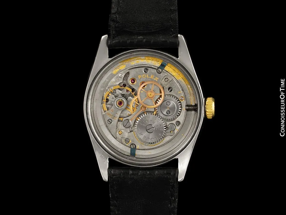 1951 Rolex Mens Vintage "Shock Resisting" Super Oyster Watch, Stainless Steel & 14K Gold - Classic & Rare Model