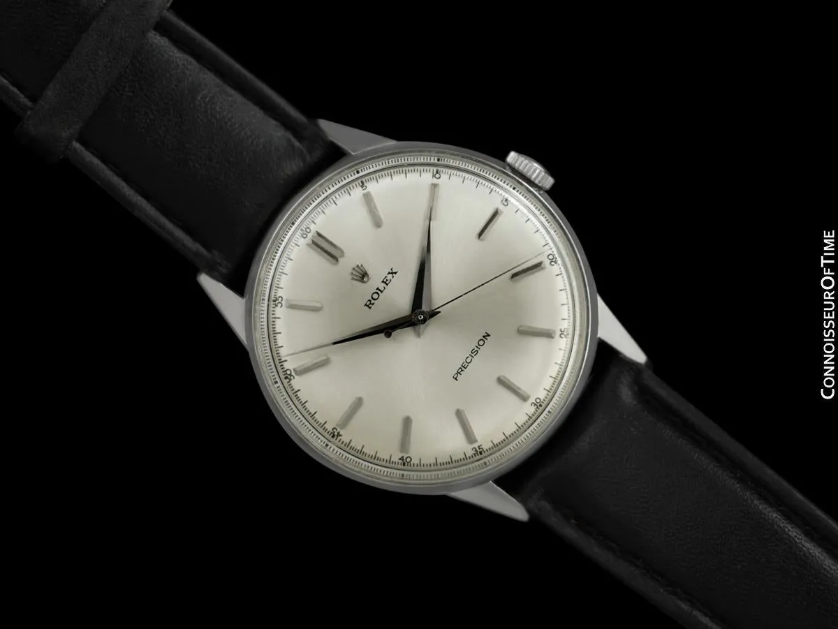 1953 Rolex Precision Full Size Vintage Mens Handwound Dress Watch - Stainless Steel