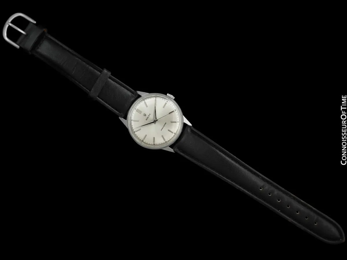 1953 Rolex Precision Full Size Vintage Mens Handwound Dress Watch - Stainless Steel
