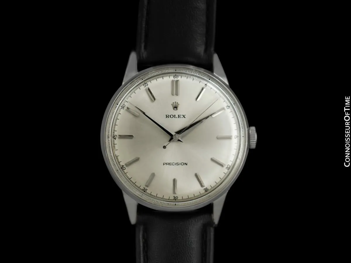 1953 Rolex Precision Full Size Vintage Mens Handwound Dress Watch - Stainless Steel