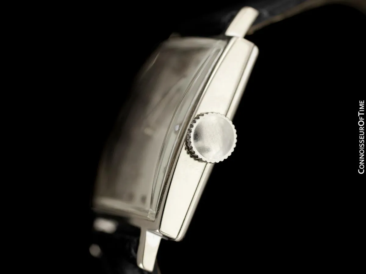 1957 Longines Mens Vintage Dress Watch - 14K White Gold & Diamonds
