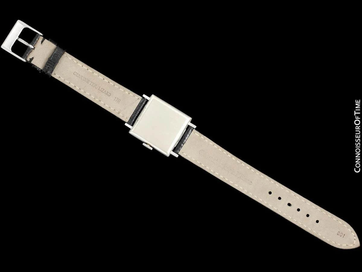 1957 Longines Mens Vintage Dress Watch - 14K White Gold & Diamonds