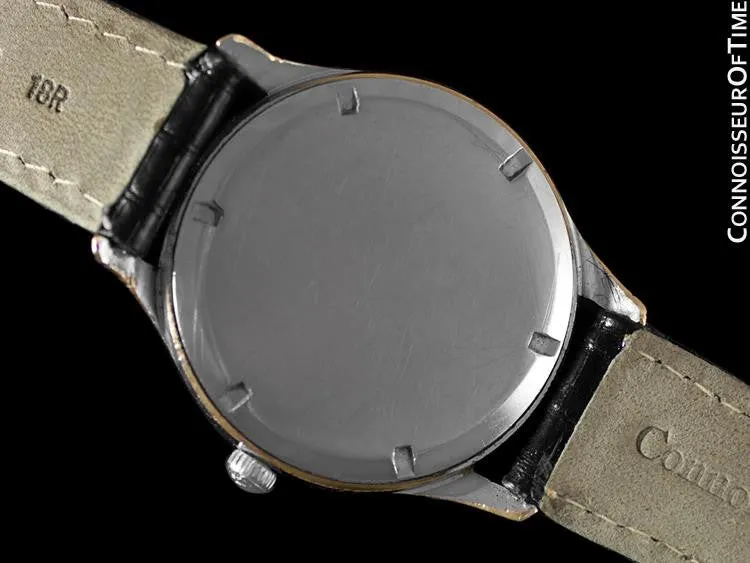 1960's Gruen Airflight Vintage Mens Pilot Aviator's Military Time Jump Hour Watch