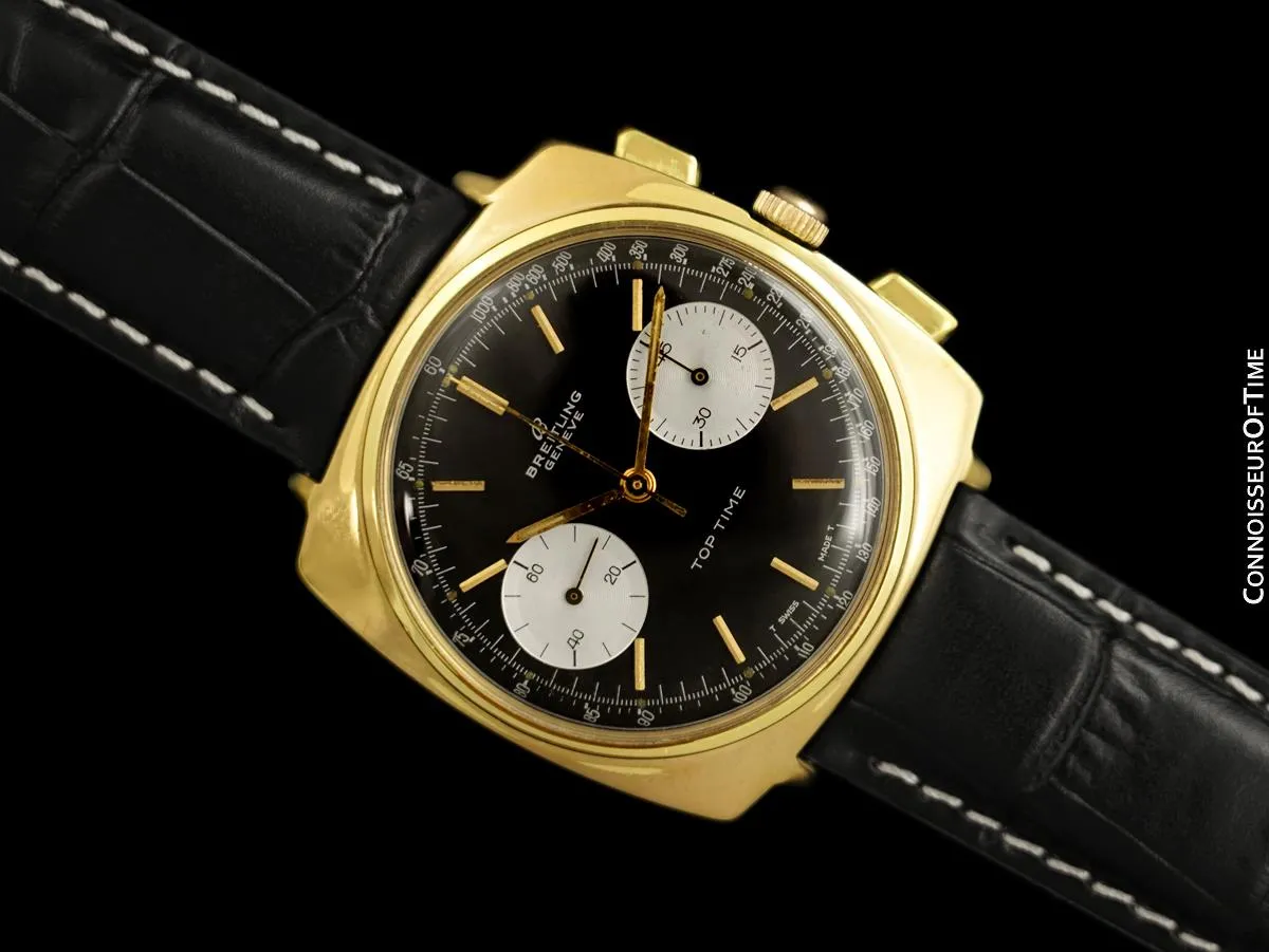 1967 Breitling Top Time Vintage Large Pilots "Reverse Panda Dial" Chronograph - 14K Gold Filled & Stainless Steel