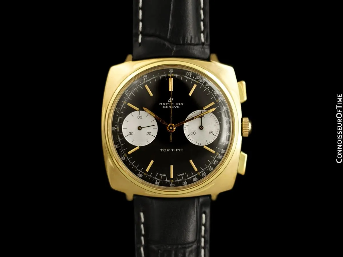 1967 Breitling Top Time Vintage Large Pilots "Reverse Panda Dial" Chronograph - 14K Gold Filled & Stainless Steel