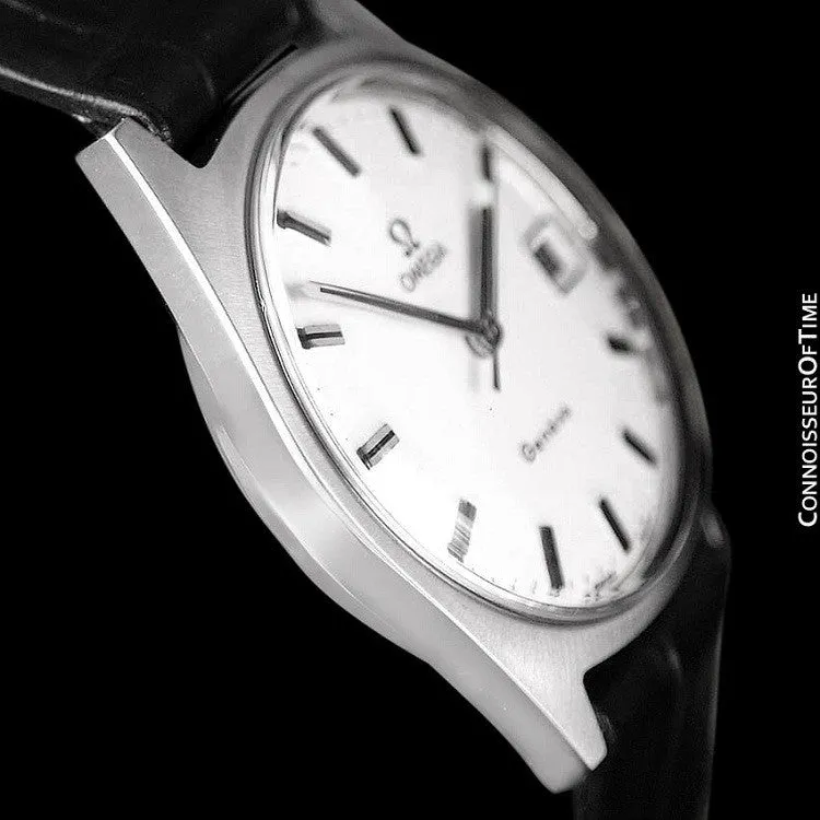 1970 Omega Geneve Vintage Mens Watch, Quick-Setting Date - Stainless Steel