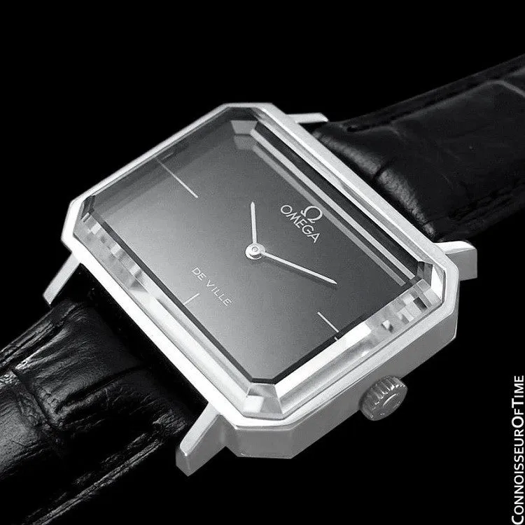 1971 Omega De Ville Mens Midsize "Emerald" Modern Watch By Andrew Grima - Stainless Steel