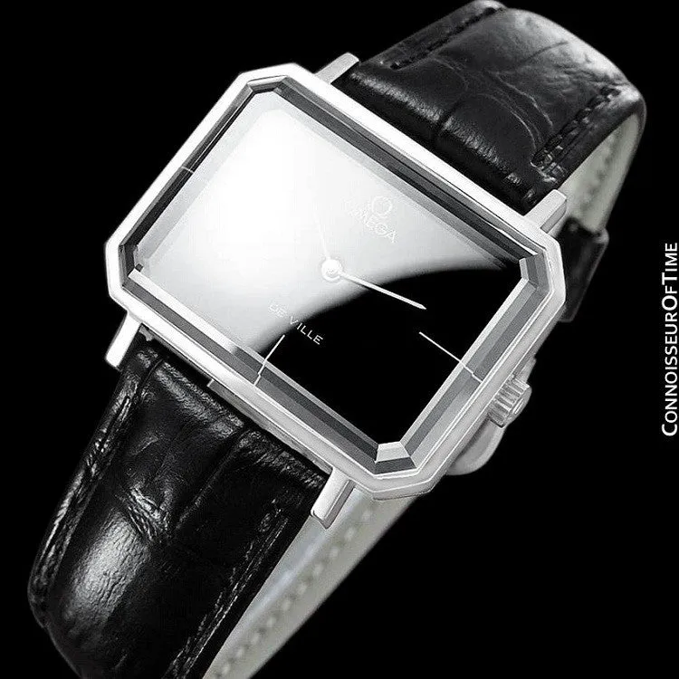 1971 Omega De Ville Mens Midsize "Emerald" Modern Watch By Andrew Grima - Stainless Steel