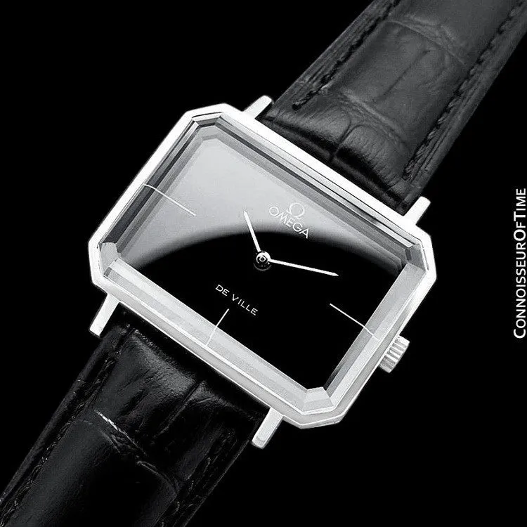 1971 Omega De Ville Mens Midsize "Emerald" Modern Watch By Andrew Grima - Stainless Steel