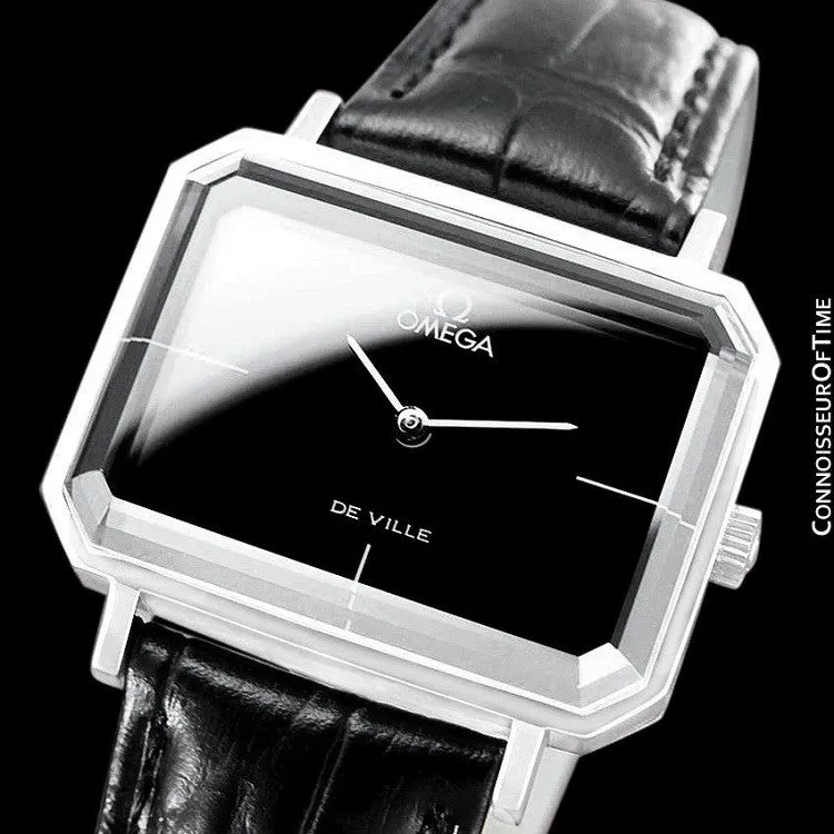 1971 Omega De Ville Mens Midsize "Emerald" Modern Watch By Andrew Grima - Stainless Steel