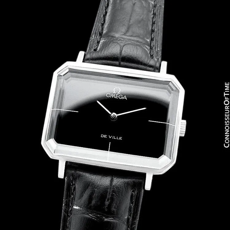1971 Omega De Ville Mens Midsize "Emerald" Modern Watch By Andrew Grima - Stainless Steel