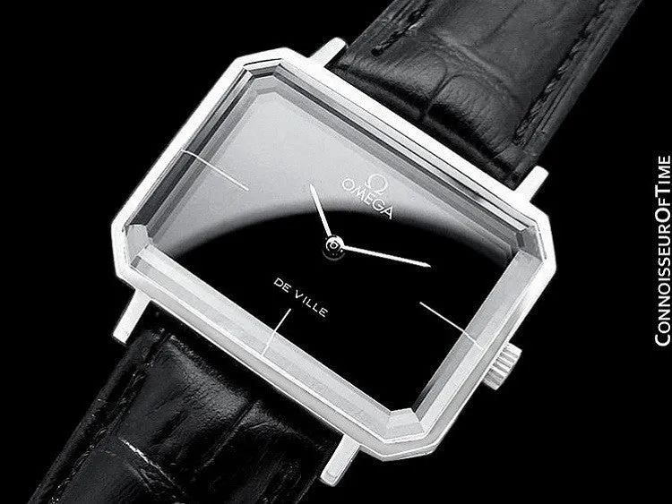 1971 Omega De Ville Mens Midsize "Emerald" Modern Watch By Andrew Grima - Stainless Steel