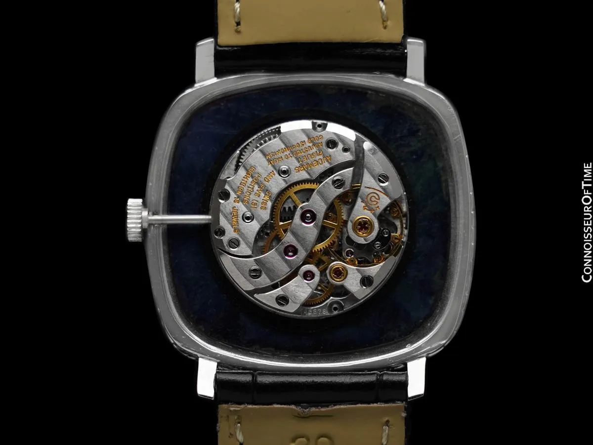 1974 Audemars Piguet Vintage Mens Full Size TV Shaped Dress Watch - 18K White Gold & Diamonds